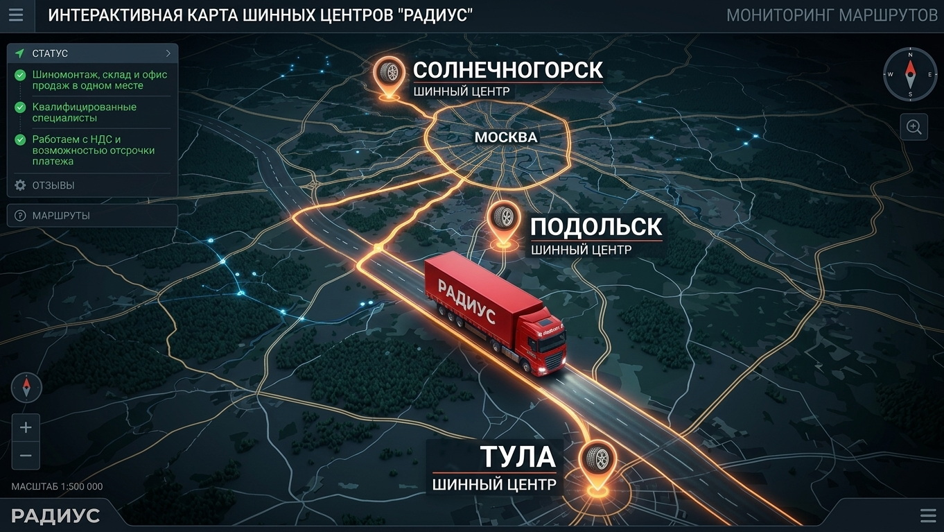 Сеть грузовых шиномонтажных центров Радиус